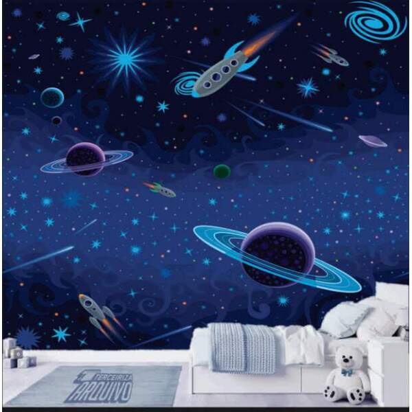 Papel De Parede Adesivo - Painel Planetas Cosmos