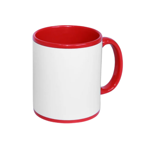 CANECA SUBLIMTICA VERMELHA COM TARJA BRANCA