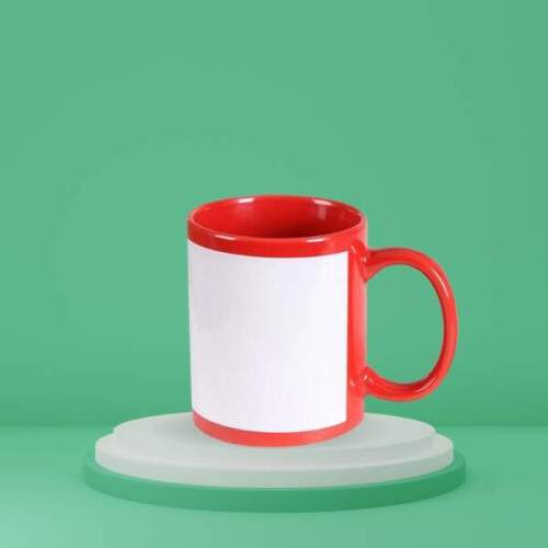 CANECA SUBLIMTICA VERMELHA COM TARJA BRANCA