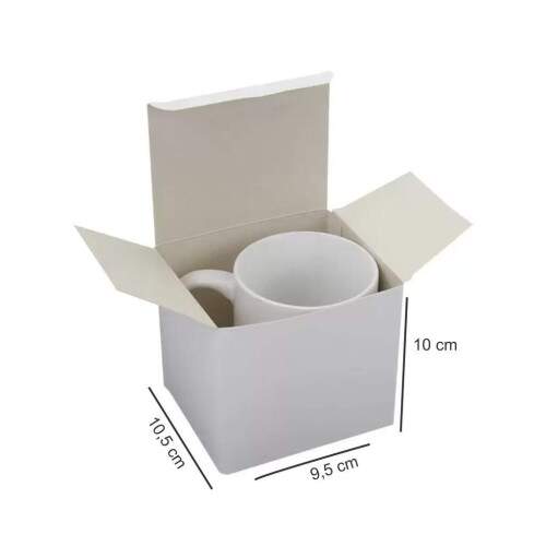 CAIXA BRANCA PARA CANECAS 10,5X10X9,5 CM