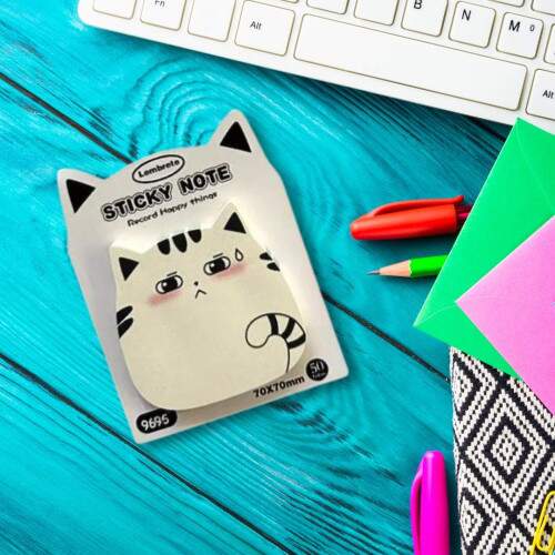 BLOQUINHO STICK NOTES GATINHO KAWAII - BRANCO