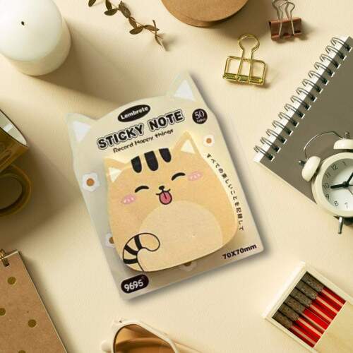 BLOQUINHO STICK NOTES GATINHO KAWAII - AMARELO