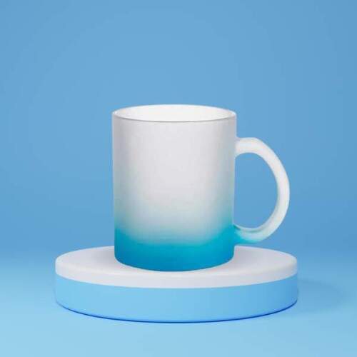 CANECA SUBLIMTICA VIDRO JATEADO COLOR AZUL