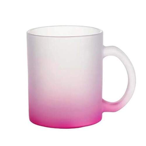 CANECA SUBLIMTICA VIDRO JATEADO COLOR ROSA