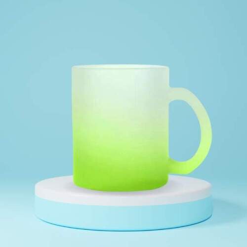 CANECA SUBLIMTICA VIDRO JATEADO COLOR VERDE