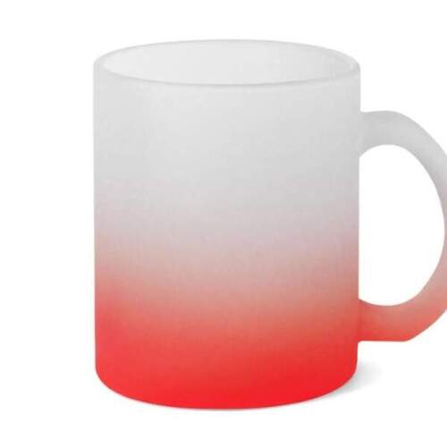 CANECA SUBLIMTICA VIDRO JATEADO COLOR VERMELHA