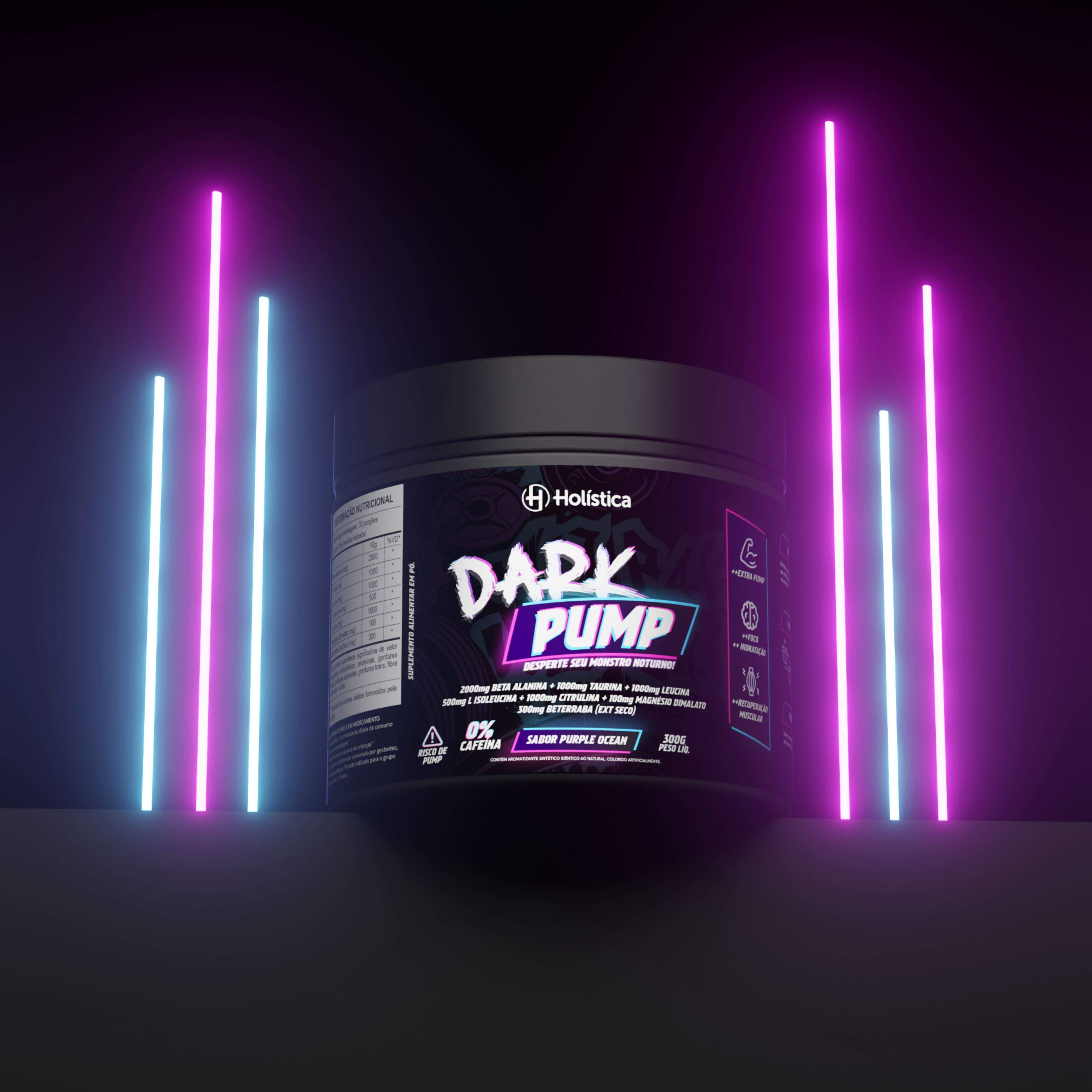 DarkPump - Pré-treino sem cafeína 300g | Sabor Purple Ocean