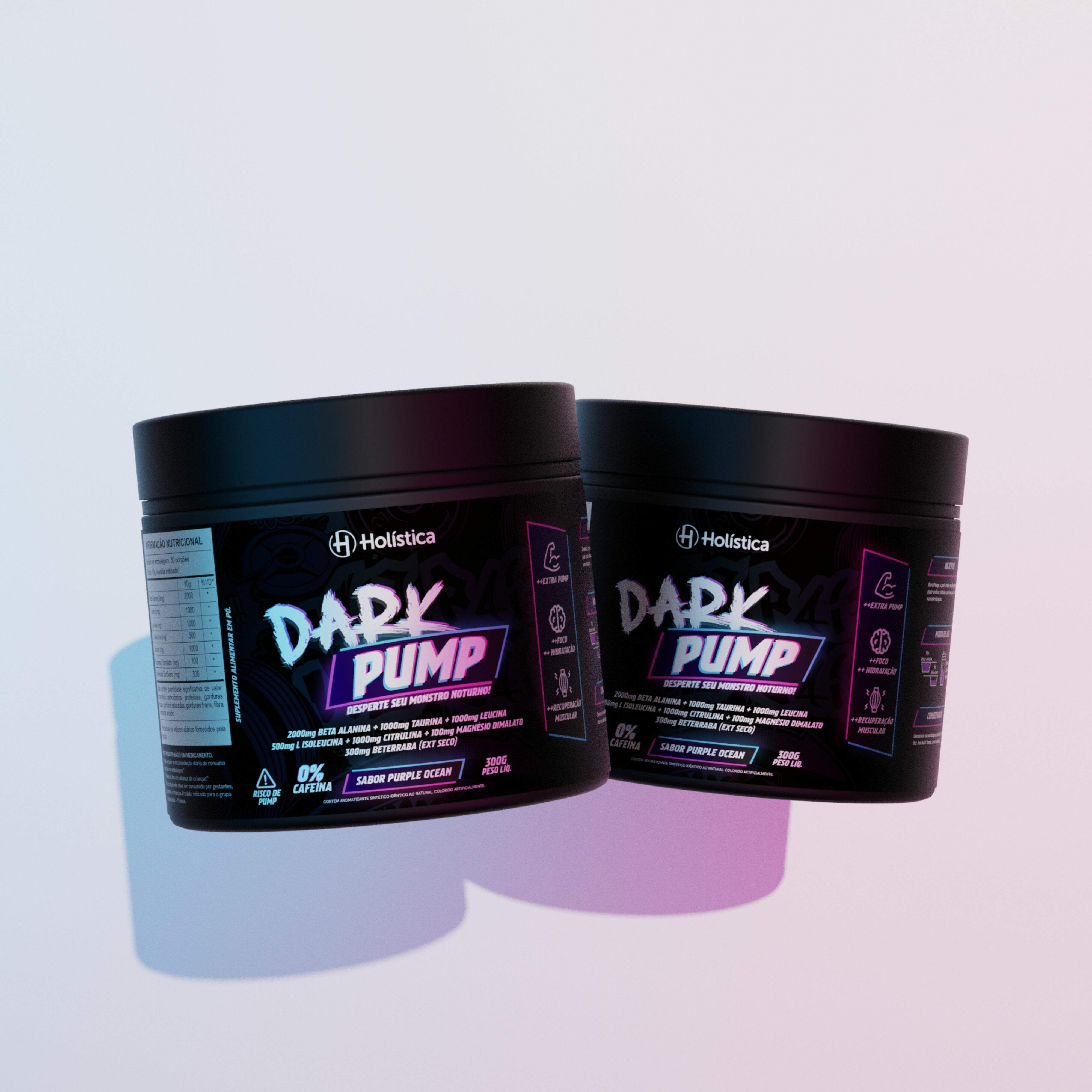 DarkPump - Pré-treino sem cafeína 300g | Sabor Purple Ocean