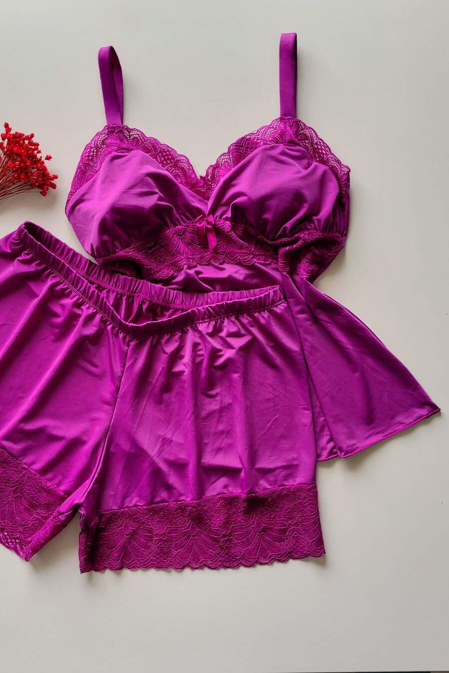 Baby Doll E Liganete E Renda Com Alça Encapada - Rosas & Luxo Moda