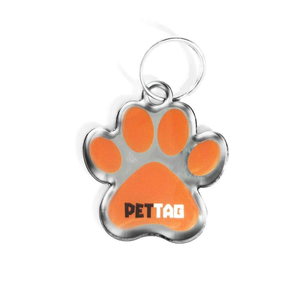 Pet Tag - Patinha - Laranja - para todos os portes