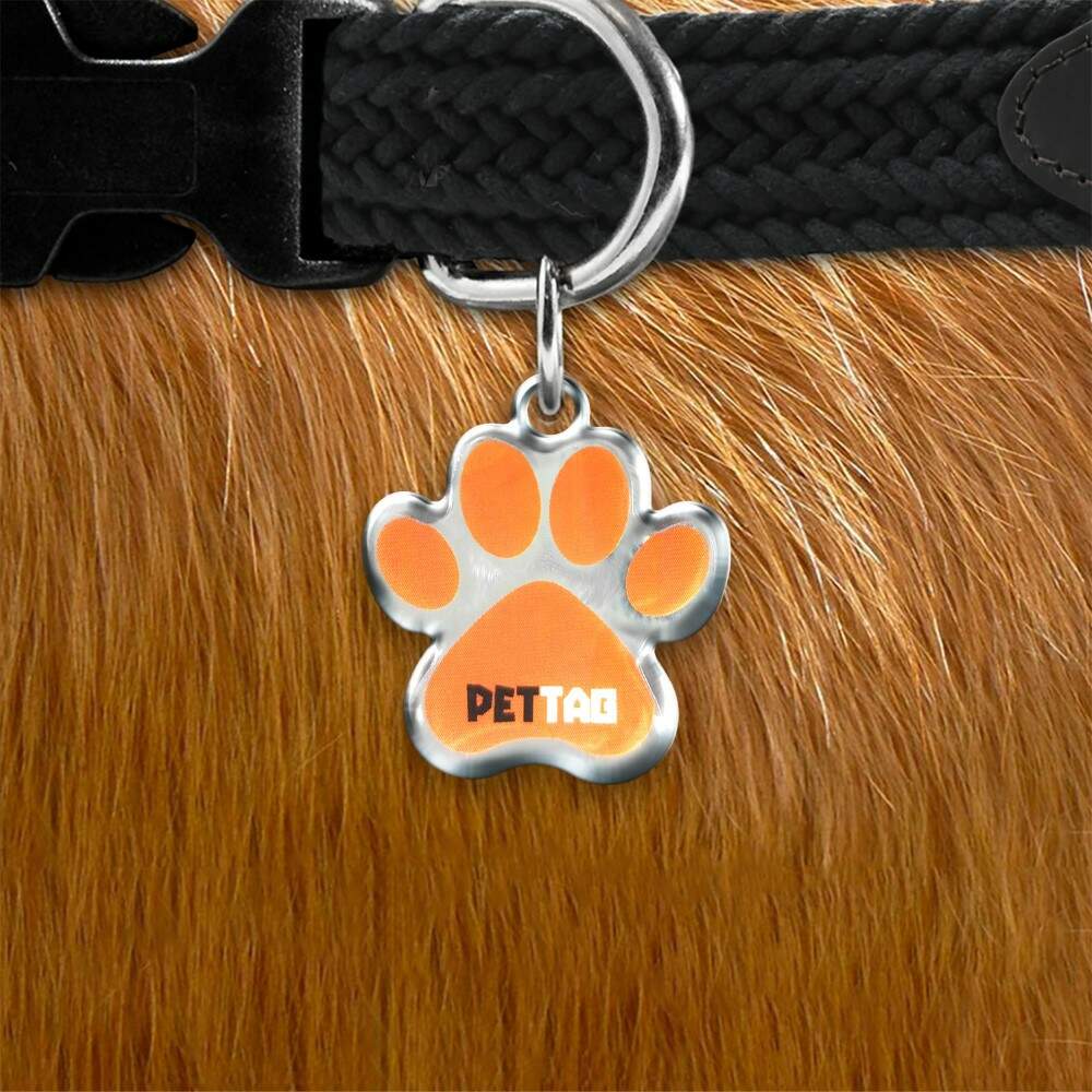 Pet Tag - Patinha - Laranja - para todos os portes