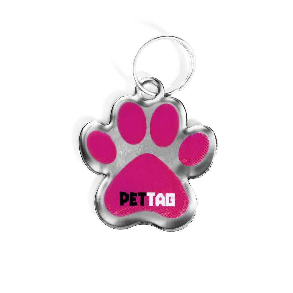 Pet Tag - Patinha - Rosa - para todos os portes