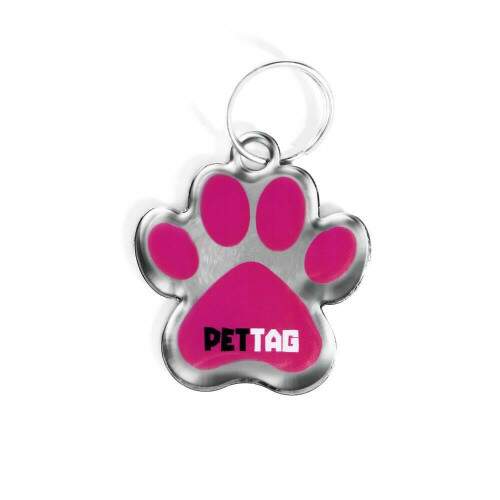 Pet Tag - Patinha - Rosa - para todos os portes