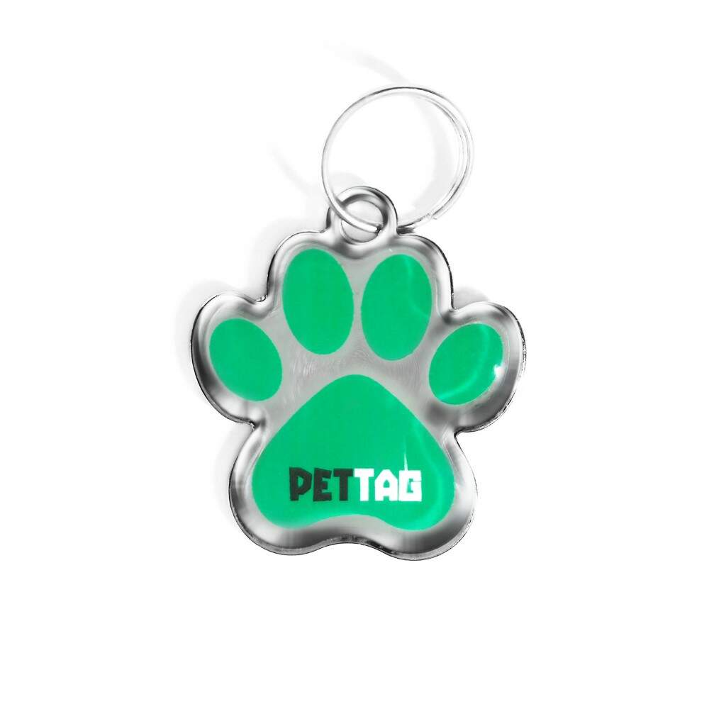 Pet Tag - Patinha - Verde - para todos os portes