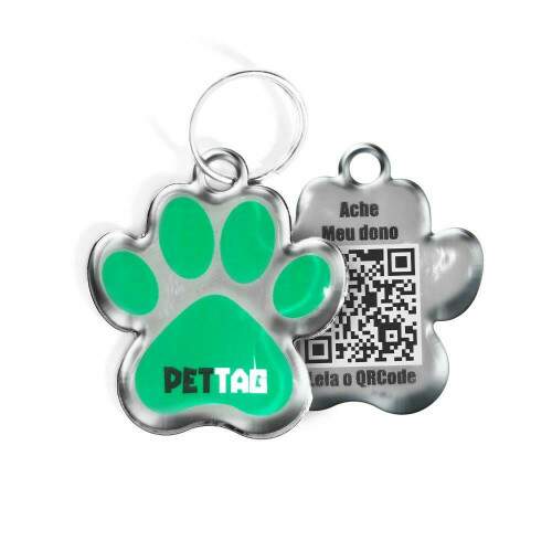Pet Tag - Patinha - Verde - para todos os portes