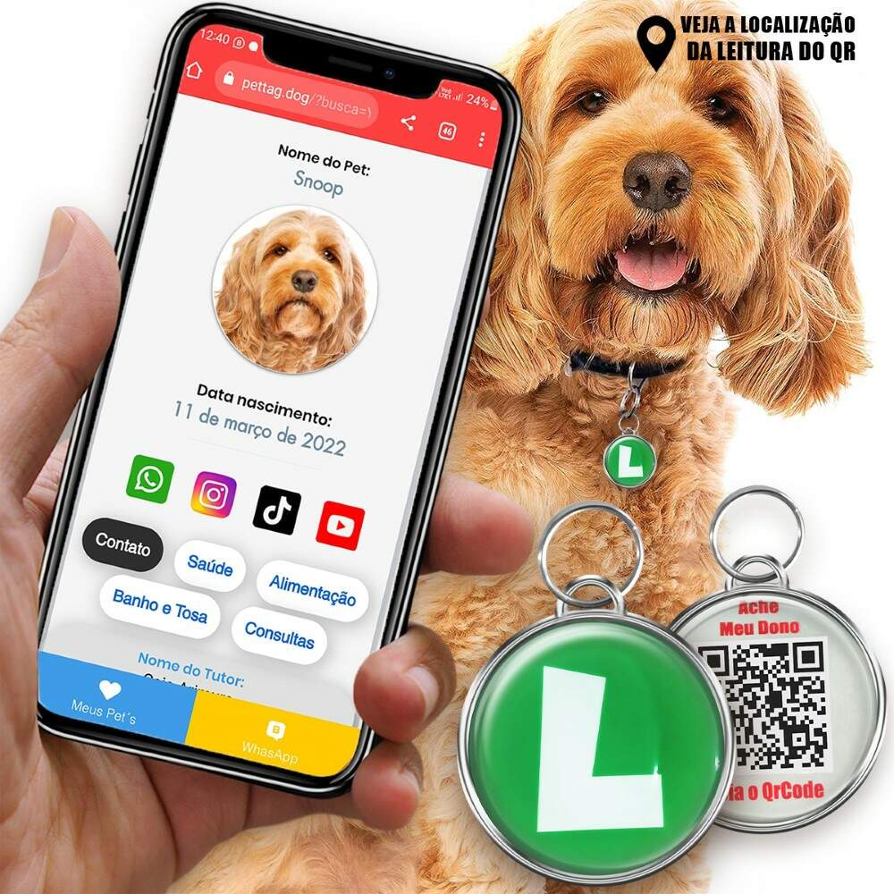 Pet Tag - Luigi - para mdio a maior porte