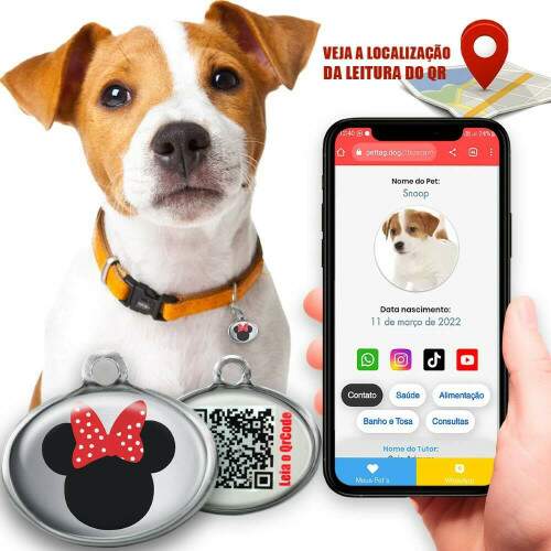 Pet Tag - Minei - para portes mini pequeno