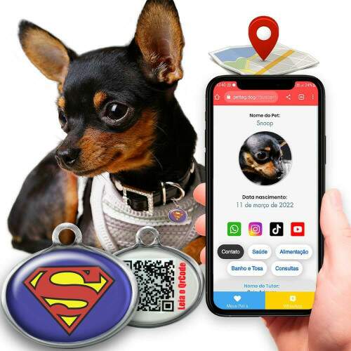 Pet Tag - SuperCo- para portes mini pequeno