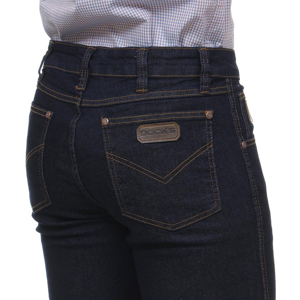 Calça Jeans Masculina Azul Escuro Básica com Elastano Dock's