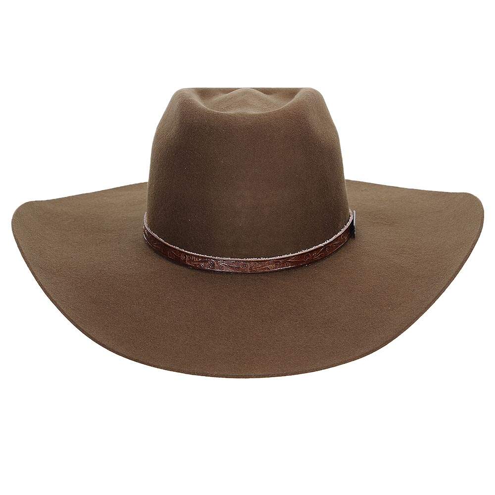 Chapéu Marrom Copa Alta Bandinha de Couro Bordada Texas Diamond