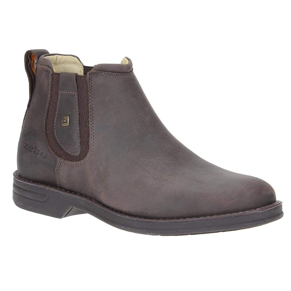 Botina Couro Marrom Masculina Zebu Original 23373 - Rodeo West