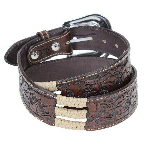 Cinto Vaquero de Piel Original Color Hueso- Wild West