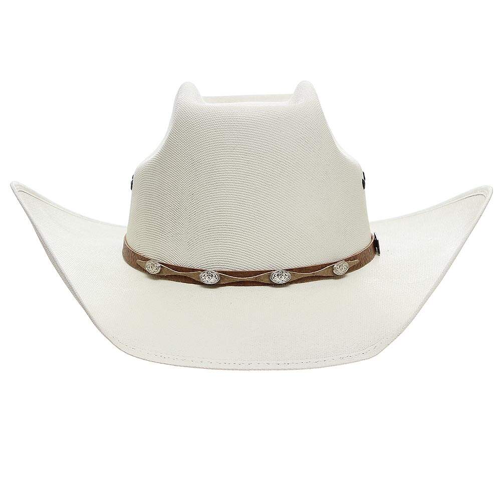 Chapéu Branco Copa Quadrada Bandinha com Apliques Texas Diamond Chapéu Branco Copa Quadrada Bandinha com Apliques Texas Diamond