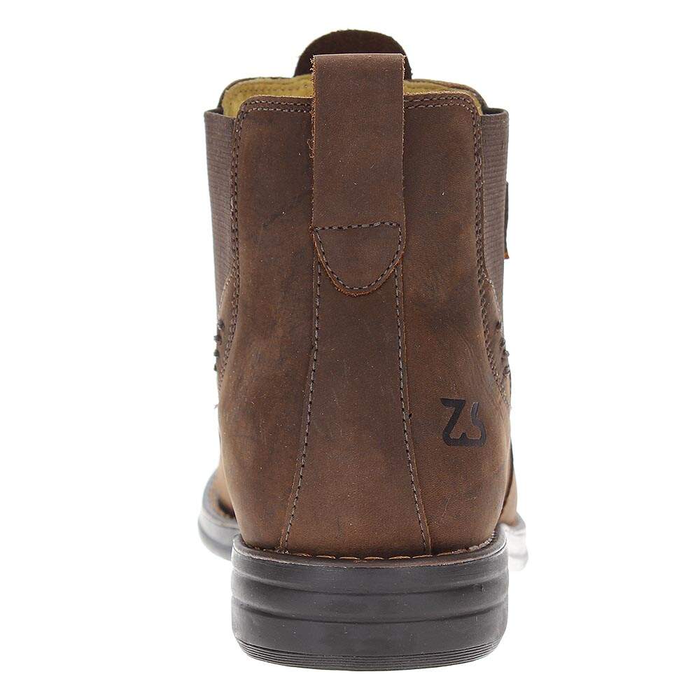 『TEN BUFFA SHT BROWN M』 Botina Masculina Zebu - Conhaque Ref: 59050 MS 10 - Badana