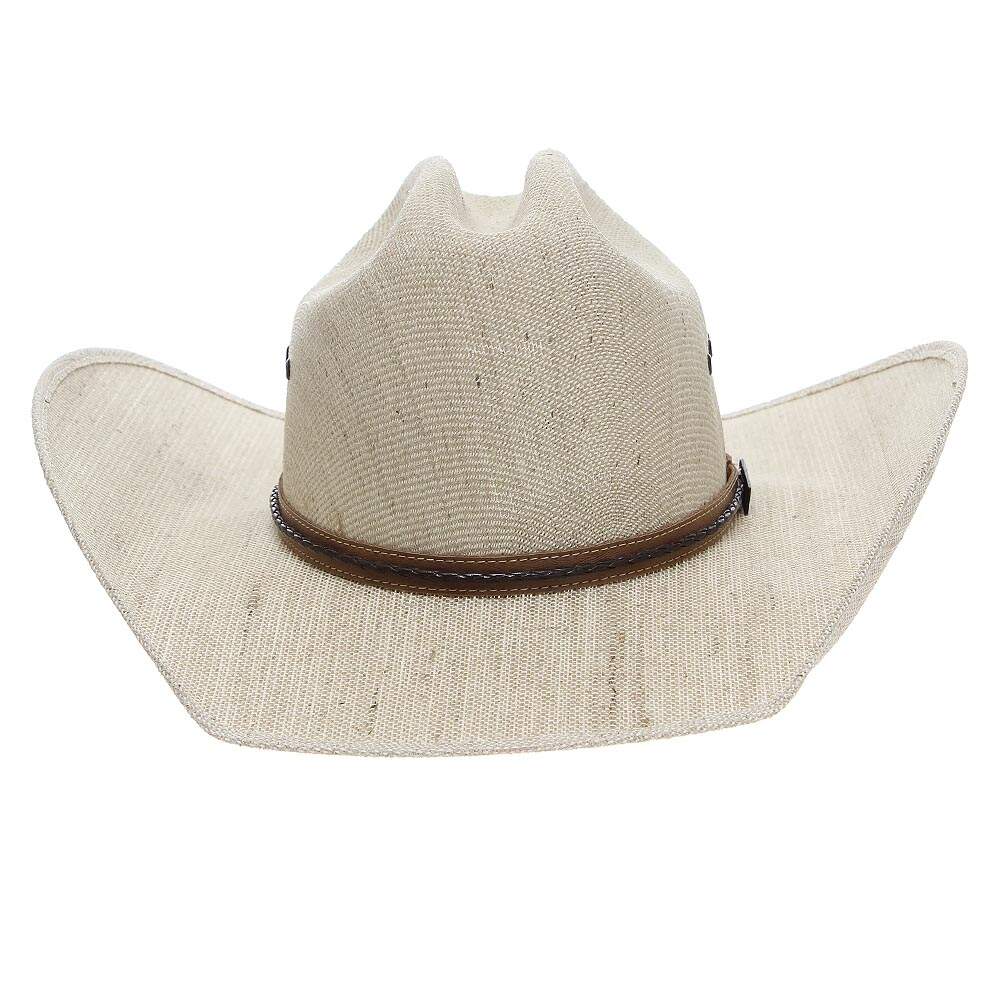 Chapéu de Cowboy Juta Bandinha de Couro Trançado Marrom Texas