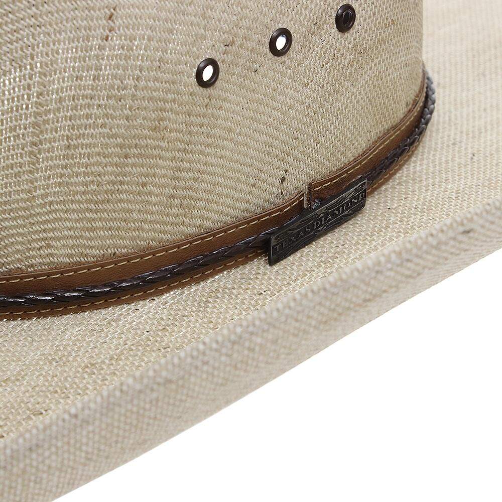Chapéu de Cowboy Juta Bandinha de Couro Trançado Marrom Texas Diamond ...