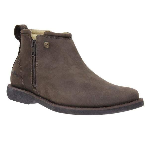 Botina Masculina Couro Marrom com Zper Zebu 27739