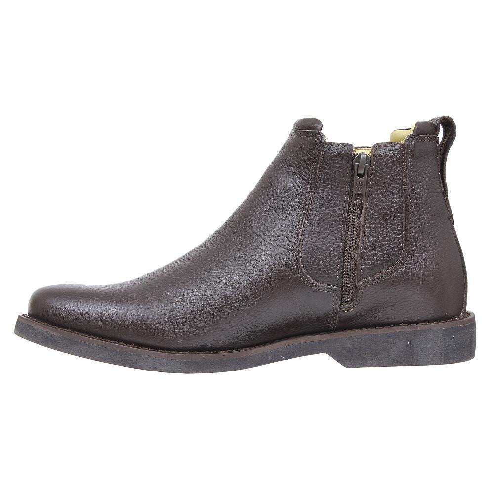 Botina Masculina Couro Café com Zíper Zebu 27774 - Rodeo West