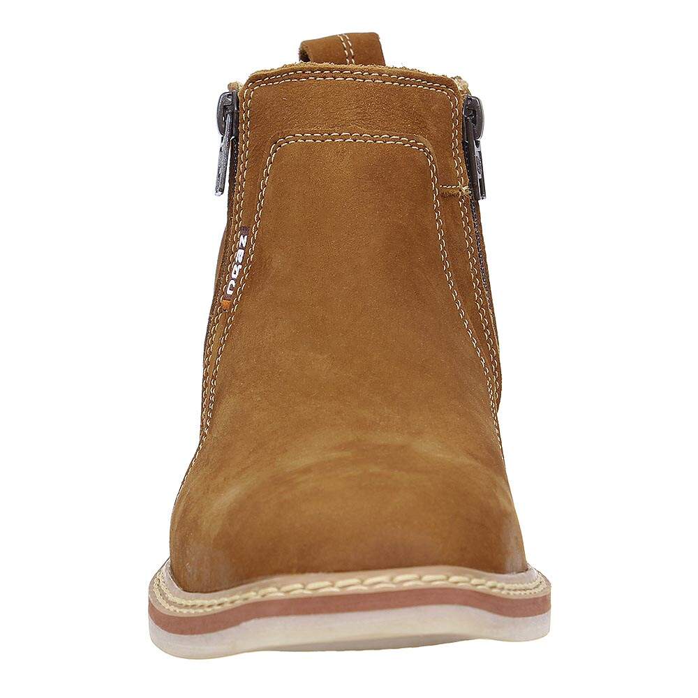 Botina Couro Marrom com Zíper Masculina Zebu 28317 - Rodeo West