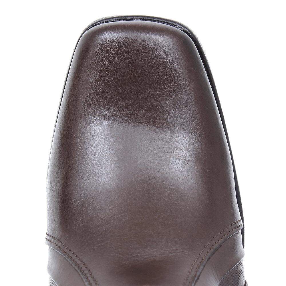 Botina Masculina Marrom Bico Quadrado Com Zíper Zebu 28323 - Rodeo