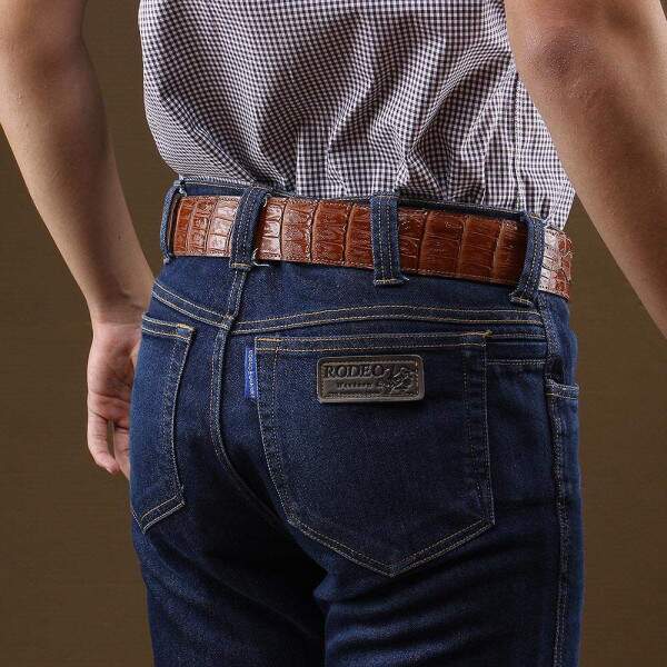 Cinto Country Cow Way em Couro Croco Marrom 31373