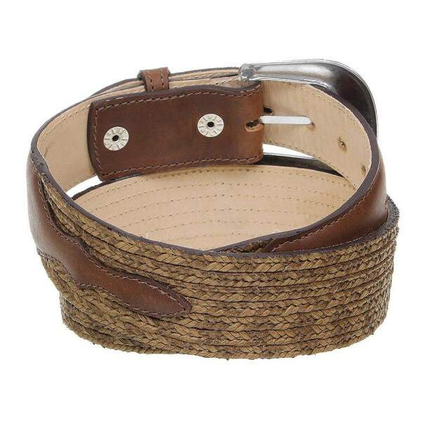 Cinto Country Cow Way em Couro Bordado Tranado Marrom 31379