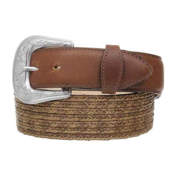 Cinto Country Cow Way em Couro Bordado Tranado Marrom 31379