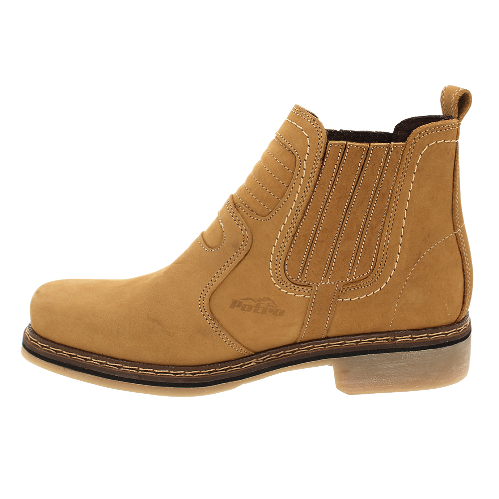 Botina Masculina Amarela Cano Curto Bico Quadrado Potro 32535