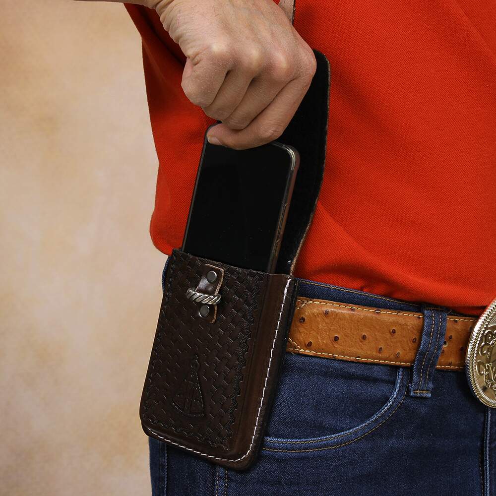 Porta Celular de Couro Bordado Cow Way 32916 - Rodeo West