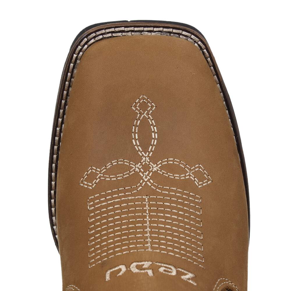 Botina Masculina Bico Quadrado Marrom Zebu 32932 - Rodeo West