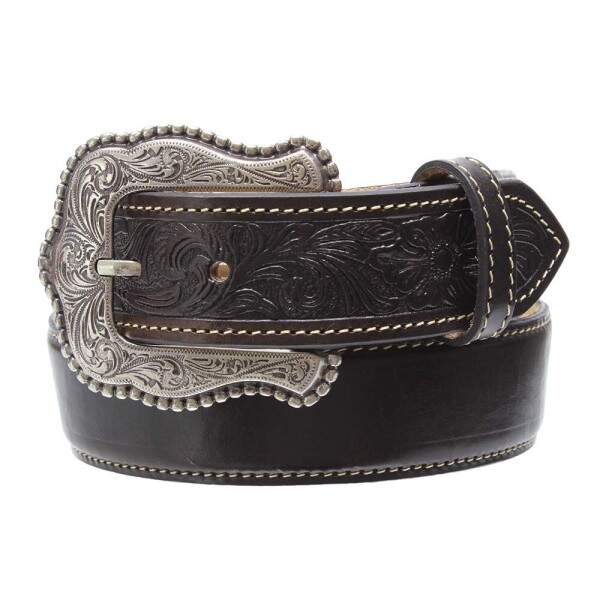 Cinto De Couro Caf Bordado Paul Western 33171