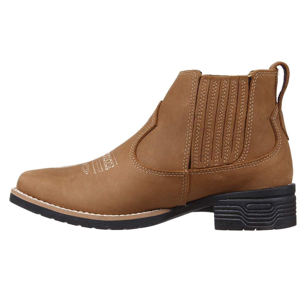 Botina Feminina Bico Quadrado Caramelo Zebu 33560 - Rodeo West