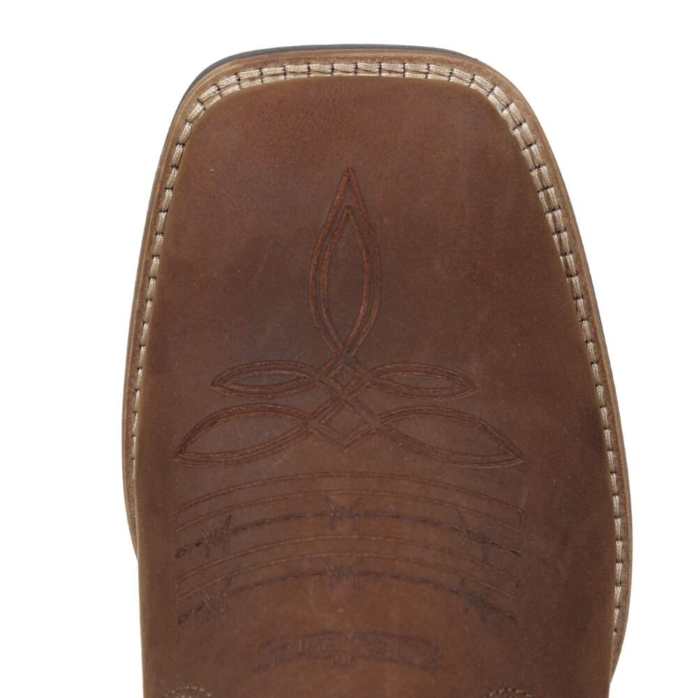 Botina Masculina Bico Quadrado Marrom Zebu 33568 - Rodeo West