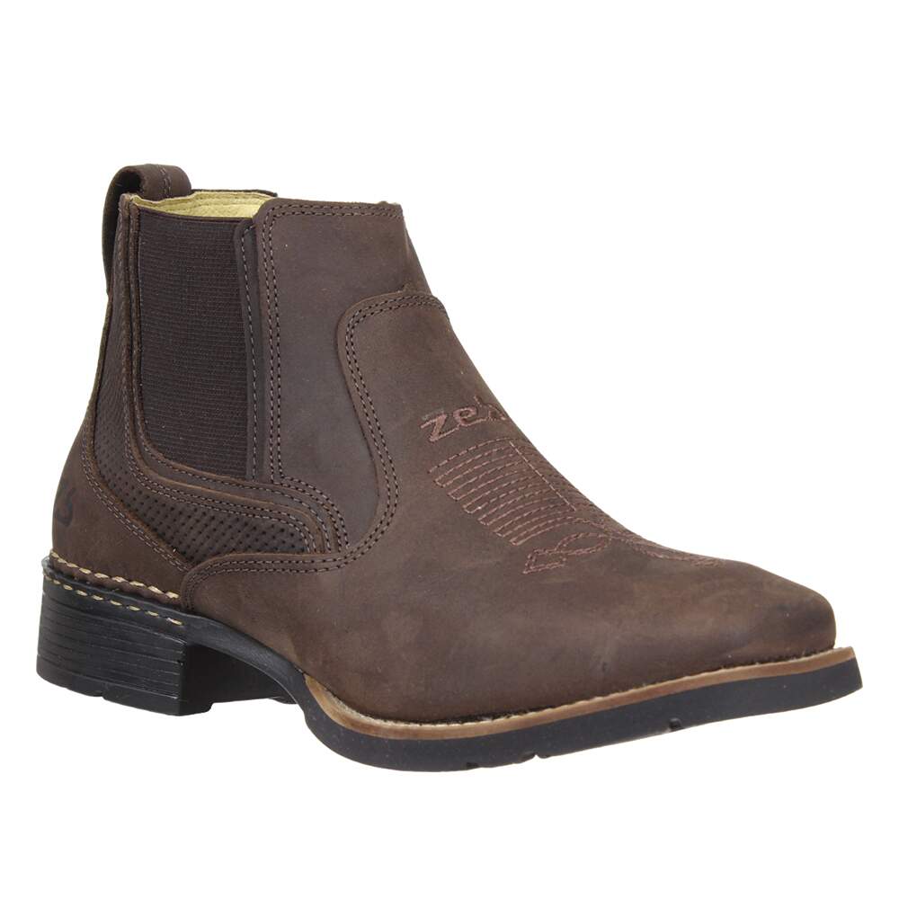 Botina Masculina Bico Quadrado Graxo Zebu 33569 - Rodeo West