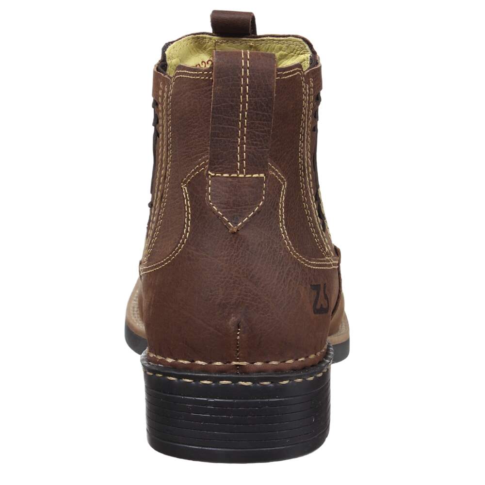 Botina Masculina Bico Quadrado Marrom Zebu 33574 - Rodeo West
