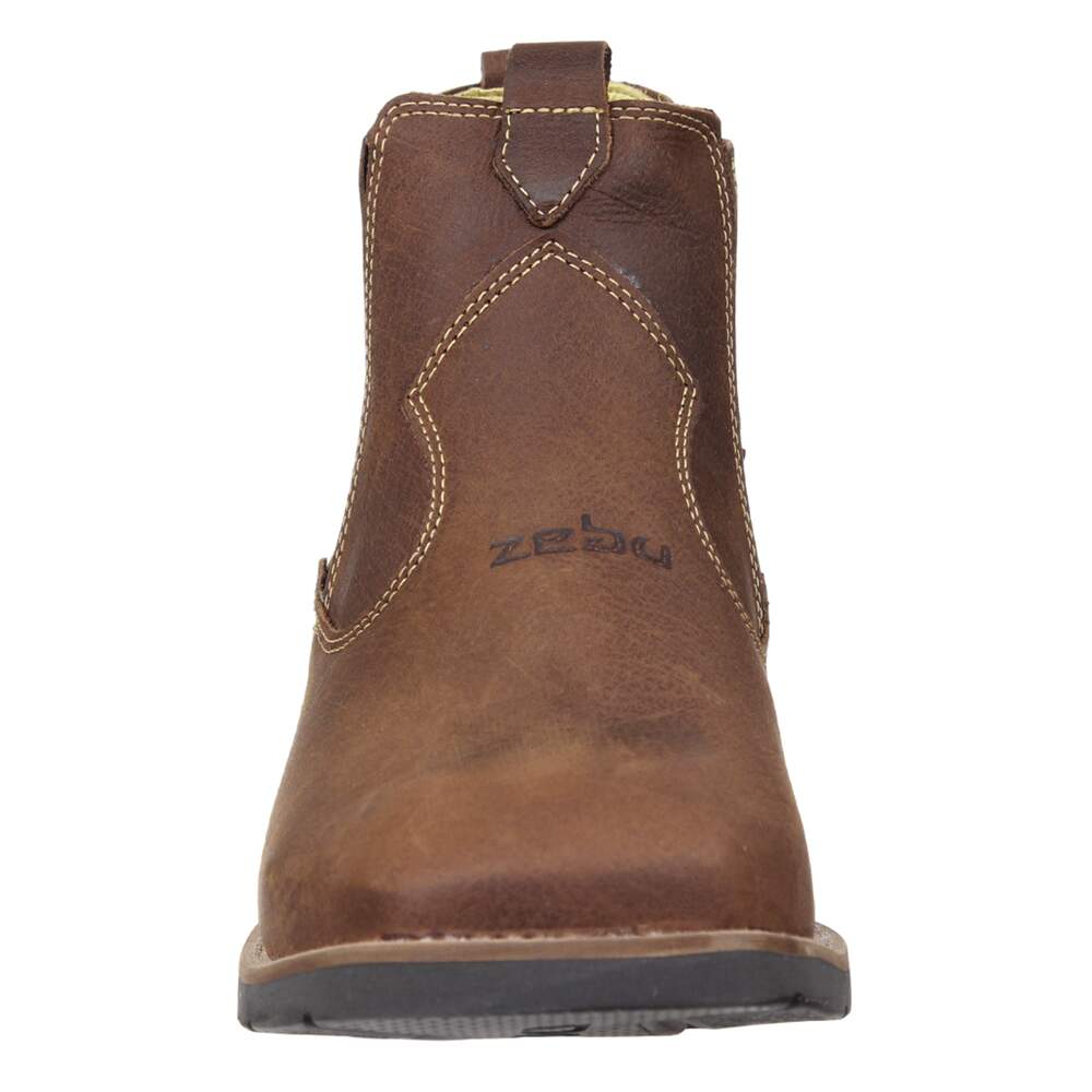 RODEO ⑧ Botina Masculina Bico Quadrado Marrom Zebu 33574 - Rodeo West