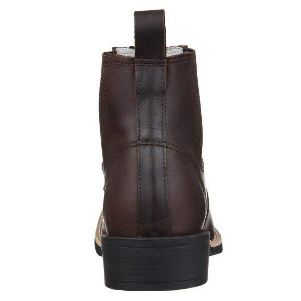 Botina Feminina Couro Caf Bico Quadrado Cow Way 33714
