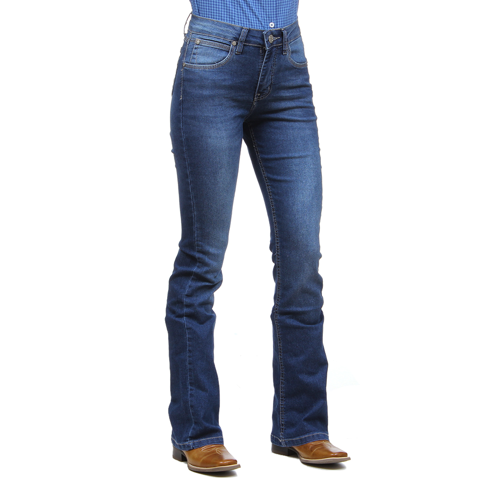 Calça Jeans Feminina Azul Boot Cut com Elastano Original Wrangler