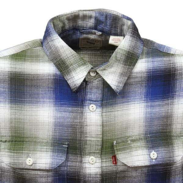 Camisa Masculina Xadrez Azul Manga Longa Levi's 34138