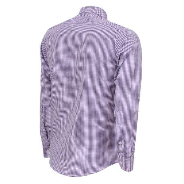 Camisa Masculina Xadrez Roxo Austin Manga Longa 34120
